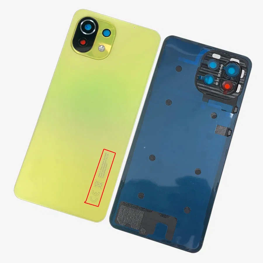 Color: Silver - A+++ Back Cover For Xiaomi Mi 11 Lite Glass Battery Cover Housing Door Cases Mi11 Youth NE 5G With Camera Lens Replacement