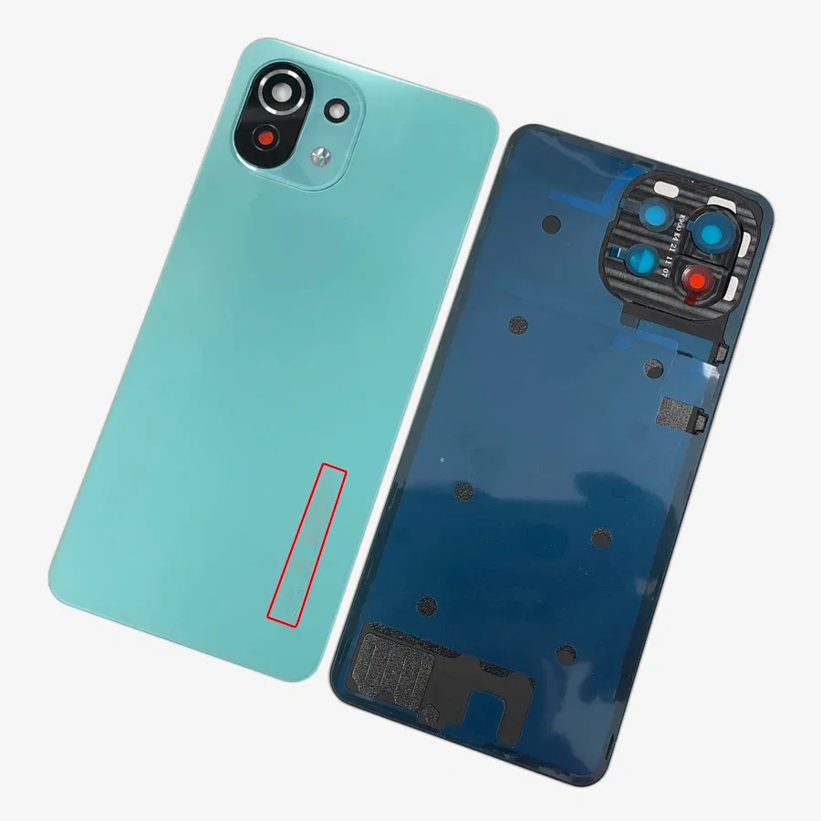 Color: Silver - A+++ Back Cover For Xiaomi Mi 11 Lite Glass Battery Cover Housing Door Cases Mi11 Youth NE 5G With Camera Lens Replacement