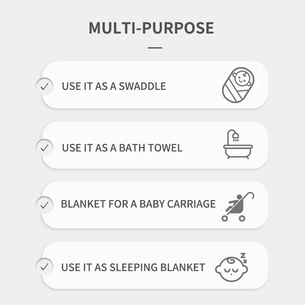 Color: Beige, Size: Option 1 - Happyflute 120*110cm Soft Muslin Bamboo Cotton Baby Wrap Animal Pattern Travel Newborn Multi-function Swaddle Sleeping Blanket