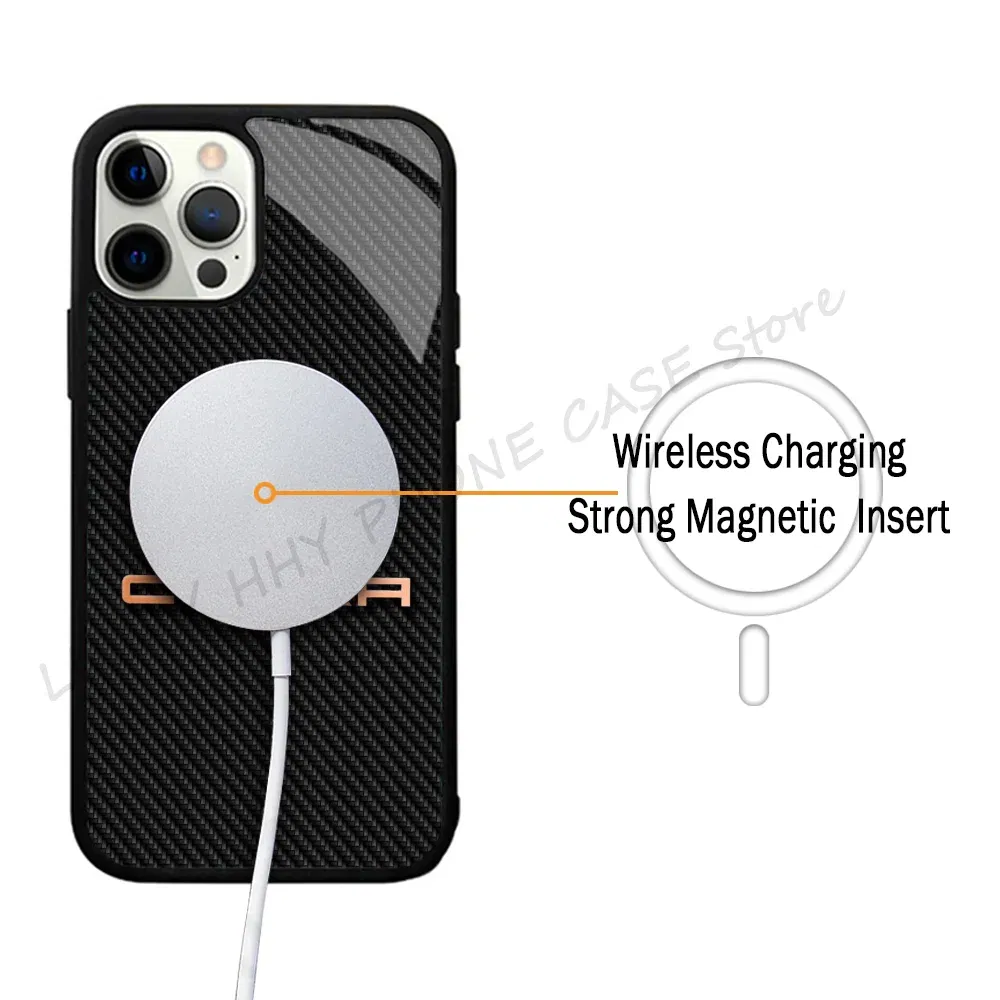 Color: Beige, Material: EVA - Cool Phone Case Phone Case Strong Magnetic Cupra Racing for IPhone 15 14 13 Pro Max 11 12 Mini for Magsafe