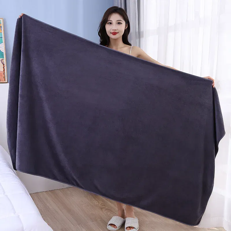 Color: 23#, Size: L - super large smooth and soft double-sided quick-drying microfiber bath towel thickened non-linting towel Sports beauty bath towe