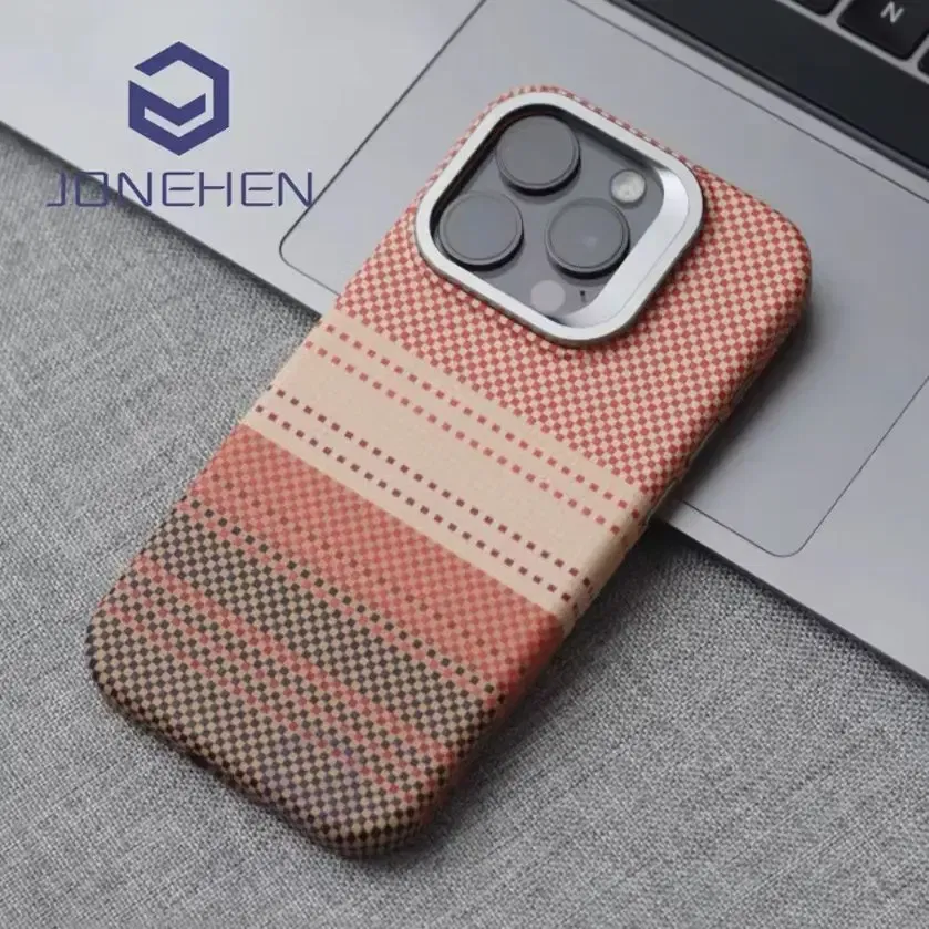Color: Dark Grey, Material: Plastic - Luxury Magnetic Stand Metal Lens Relief Carbon Fibre Pattern For Magsafe Case For iPhone 15 14 13 Pro Max Shockproof Back Cover