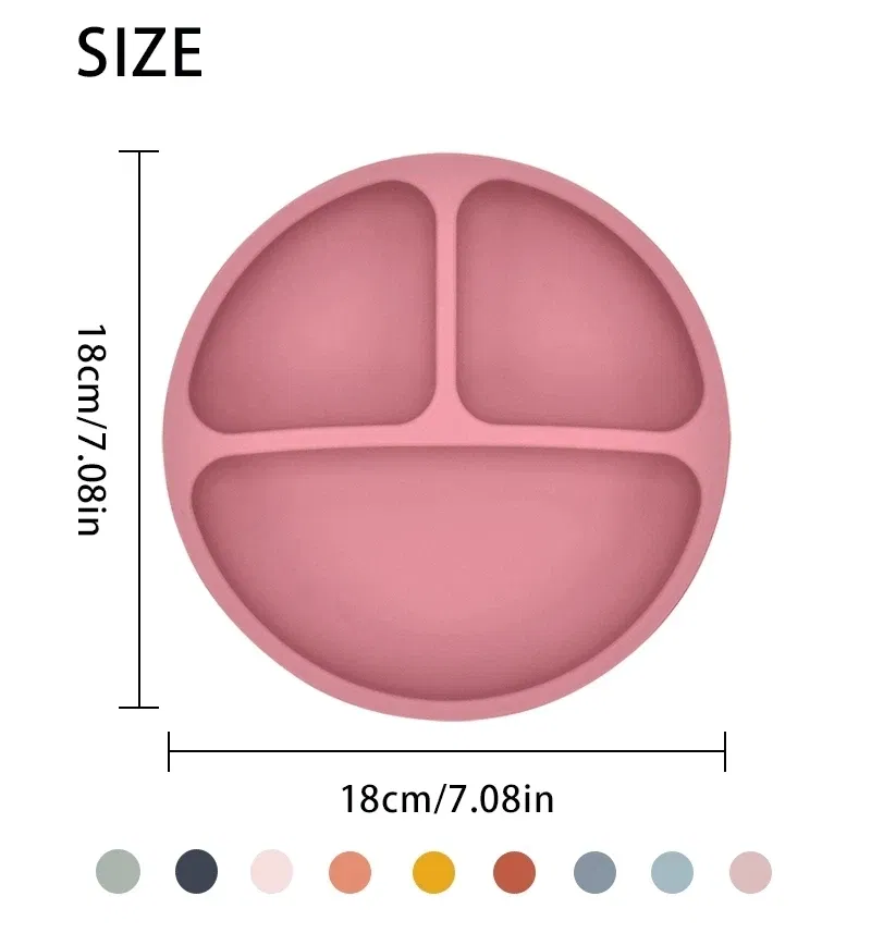 Color: Gold - 9Colors Baby Plate Set Food Grade Silicone Dishes BPA-Free Tableware Kids Feeding Bowls Kids Learning Dishes Tray Dropshiping