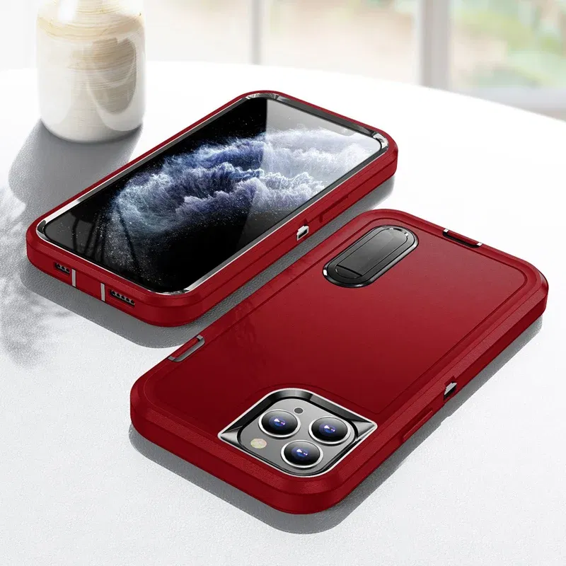 Color: black, Material: Microfiber - PKCASE Shockproof Case For iPhone 13 Mini 12 11 Pro Max 6 7 8 Plus Bracket Protective Cover For iPhone X XS XR SE 2020 2022
