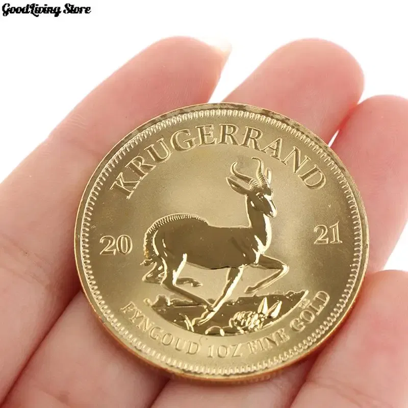 Color: light brown - 1PC 1974/1978/2021 South African Gold Krugerrand Coin 4cm Gold Coin Replica Cosplay Prop