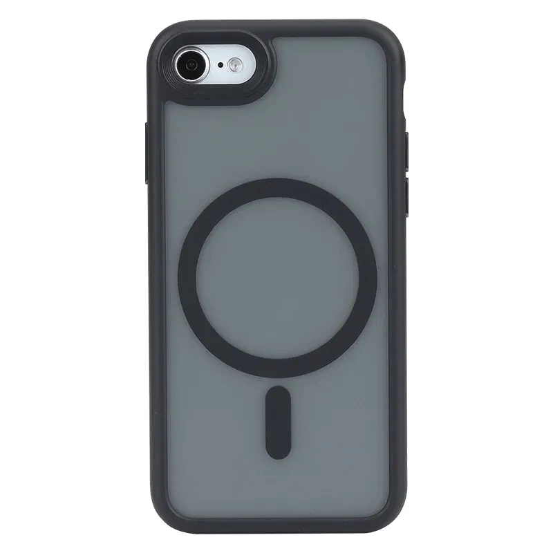 Color: black, Material: CANVAS - Magnetic Luxury Matte Translucent Armor Shockproof Case For iPhone 7 8 SE2 SE3 7Plus 8Plus For Magsafe Wireless Charge Cover