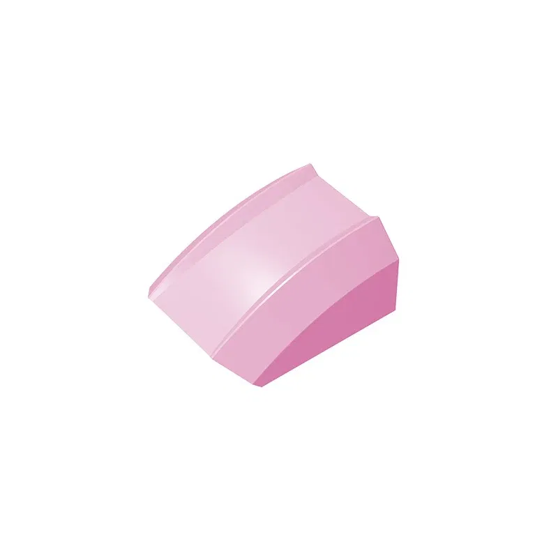 Color: Chocolate - Gobricks GDS-1015 Slope, Curved 2 x 2 Lip compatible 30602 47904 pieces of children's DIY