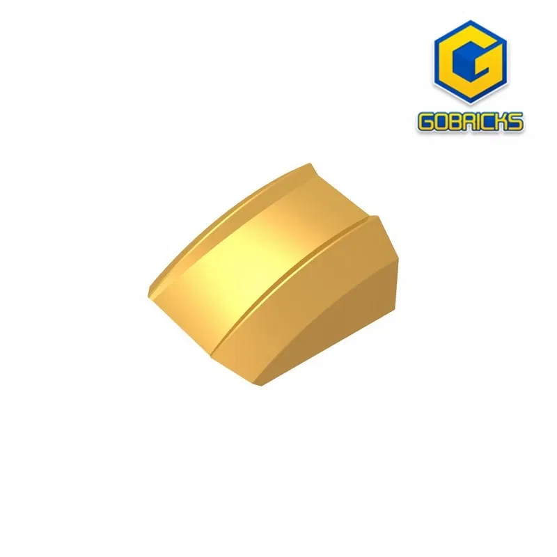 Color: Chocolate - Gobricks GDS-1015 Slope, Curved 2 x 2 Lip compatible 30602 47904 pieces of children's DIY