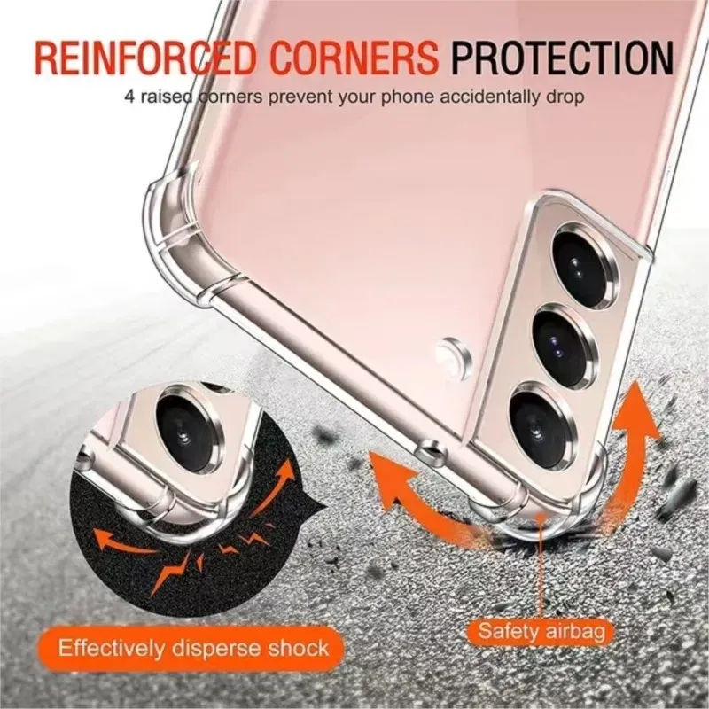 Color: Dark Grey - Clear Shockproof Case for Samsung Galaxy A16 A36 A25 A35 A55 A15 A54 A34 A14 A24 A05S A73 A53 A33 A23 A13 4G 5G Back Cover