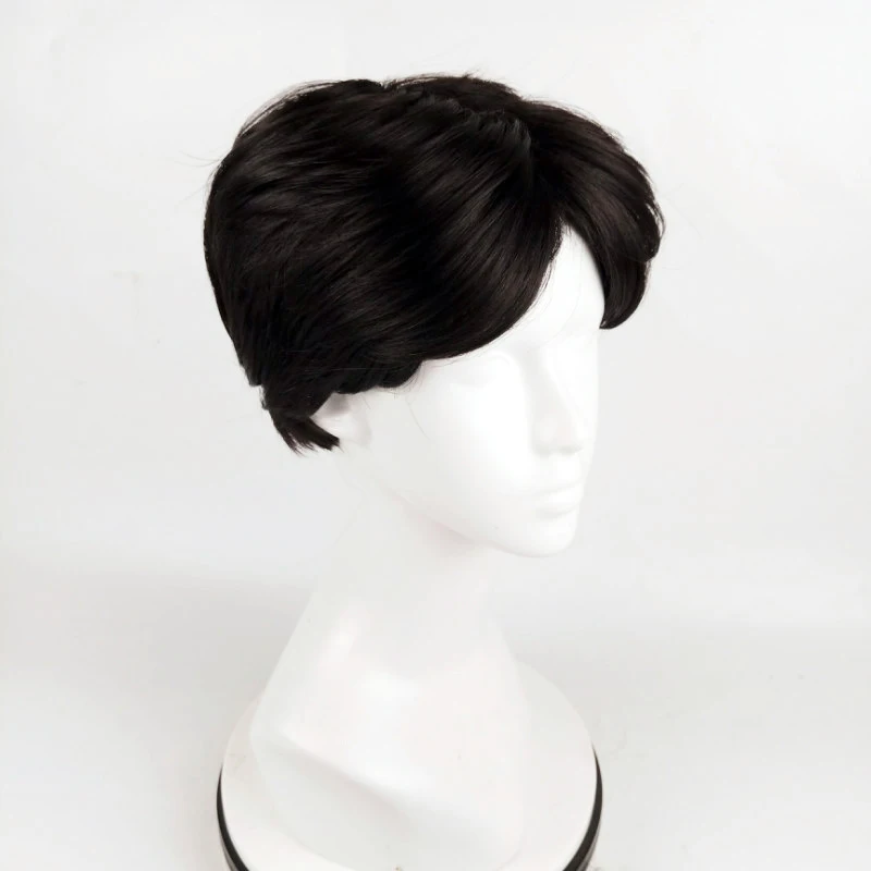 Color: Blonde - Men's Synthetic Fluffy Short Wig with Middle Parted Bangs Heat-resistant High Temperature Fiber Black DIY Styling Wig for Men