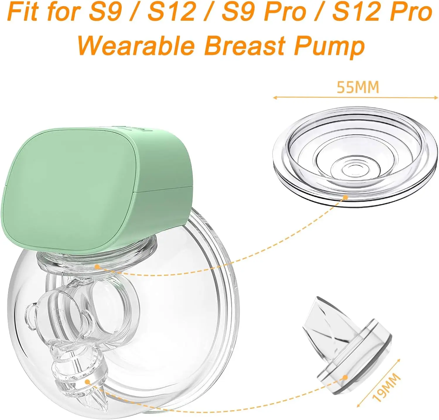 Color: Red - Silicone Duckbill Valve and Silicone Diaphragm, Compatible with S12Pro/S9Pro/S12/S9 Wearable Breastpump Parts Replace