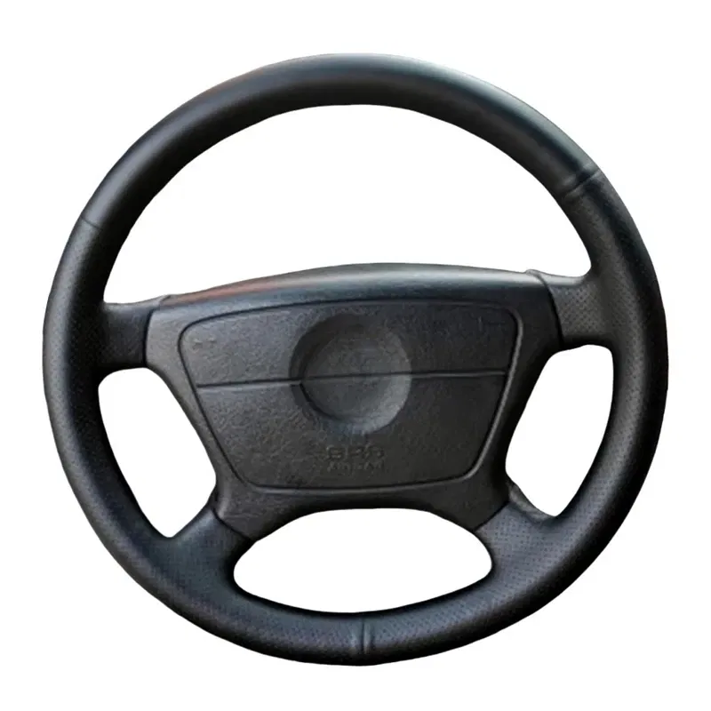 Color Name: Silver - Perforated Microfiber Leather Braiding Car Steering Wheel Cover for Mercedes Benz C-Class W202 CL-Class C140 E-Class W210