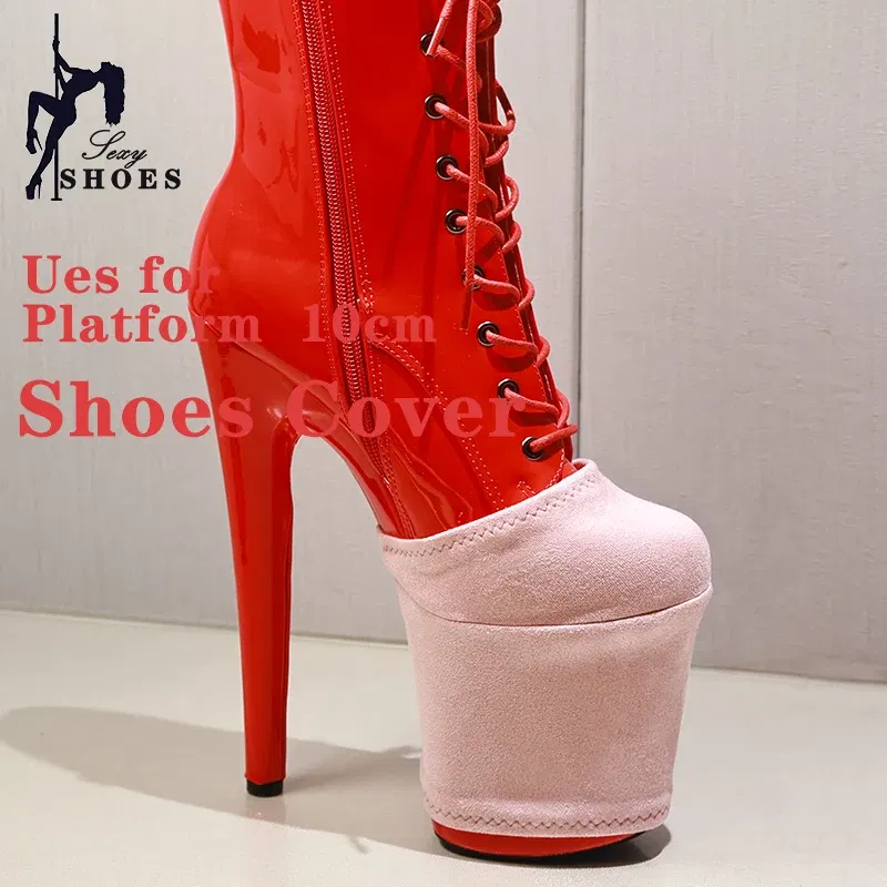Color: Brown, Size: M - Suede Shoes Cover Steel Pole Dance Training Specific Protective Cover 10CM Platform Anti Slip Wear-resistant Boots Protective