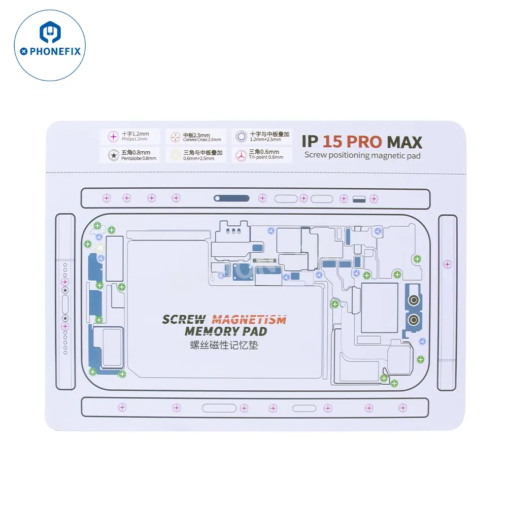 Color: Blue - Soft Magnetic Screw Positioning Keeper Chart for iPhone X-15Pro Max Disassembly Double Sided Screw Setting Opening Guiding Mat