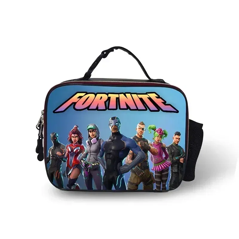 Color: WHITE - Fortnite Leather Thermal Insulated Lunch Bag Insulated Bento Bag Meal Container Insulated
