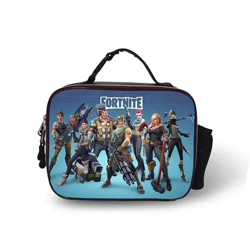 Color: WHITE - Fortnite Leather Thermal Insulated Lunch Bag Insulated Bento Bag Meal Container Insulated