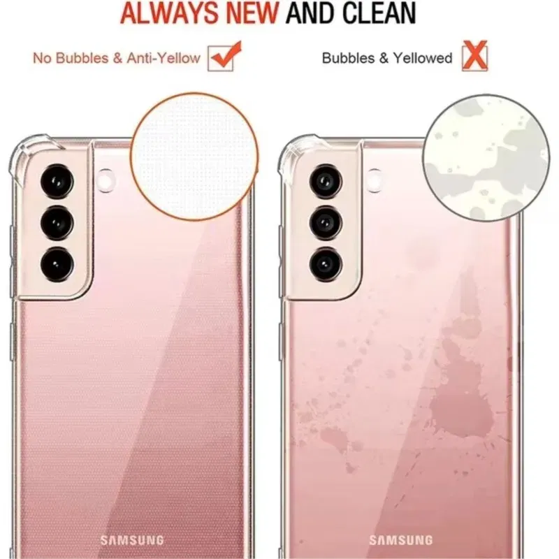Color: Red - Clear Shockproof Case for Samsung Galaxy A16 A36 A25 A35 A55 A15 A54 A34 A14 A24 A05S A73 A53 A33 A23 A13 4G 5G Back Cover