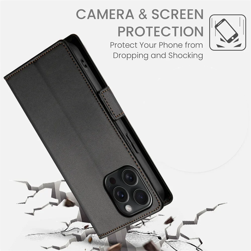 Color: SKY BLUE, Material: TPU - PU Leather Flip Phone Case For iPhone 16 15 Pro Max 16E 14 13 1211 XS Max XR X 8 7 Plus SE KickStand Cards Solt Wallet Cover