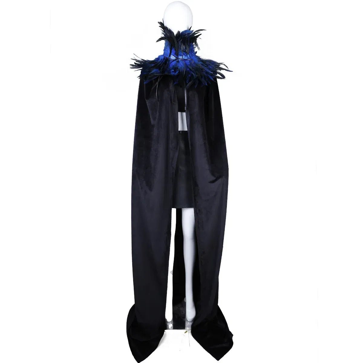 Color: Silver - Feather Shawl With Elegant Gothic Style Cloak With Soft Feathers Perfect For Halloween Or Cosplay