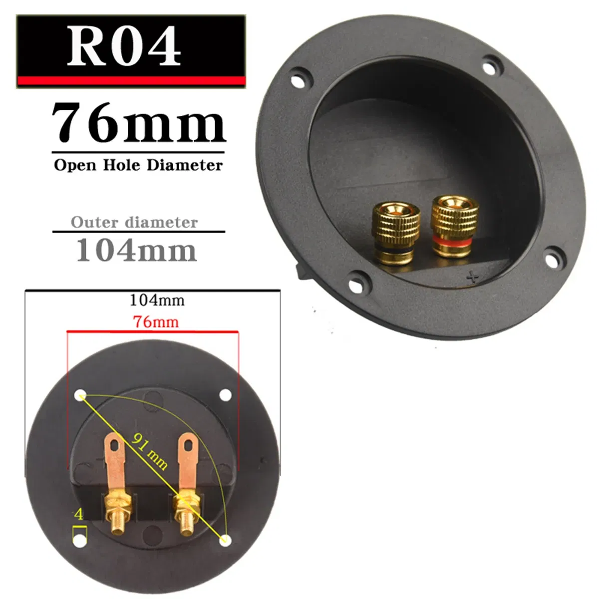 Color: Blue, Bundle: Bundle 2 - HIFIDIY LIVE Square circle (Install Hole 49-76) speaker junction Box  Terminal Shell 2 copper Binding Post Wire Cable Connector