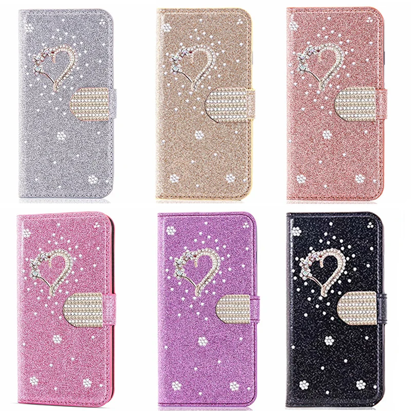 Color: Silver, Material: PC - Glitter Wallet Leather Case For Samsung Galaxy S25 FE S24 Ultra S23 Plus S22 S21 A35 A36 A56 A55 A13 A14 A15 A16 A26 A34 A33 A54