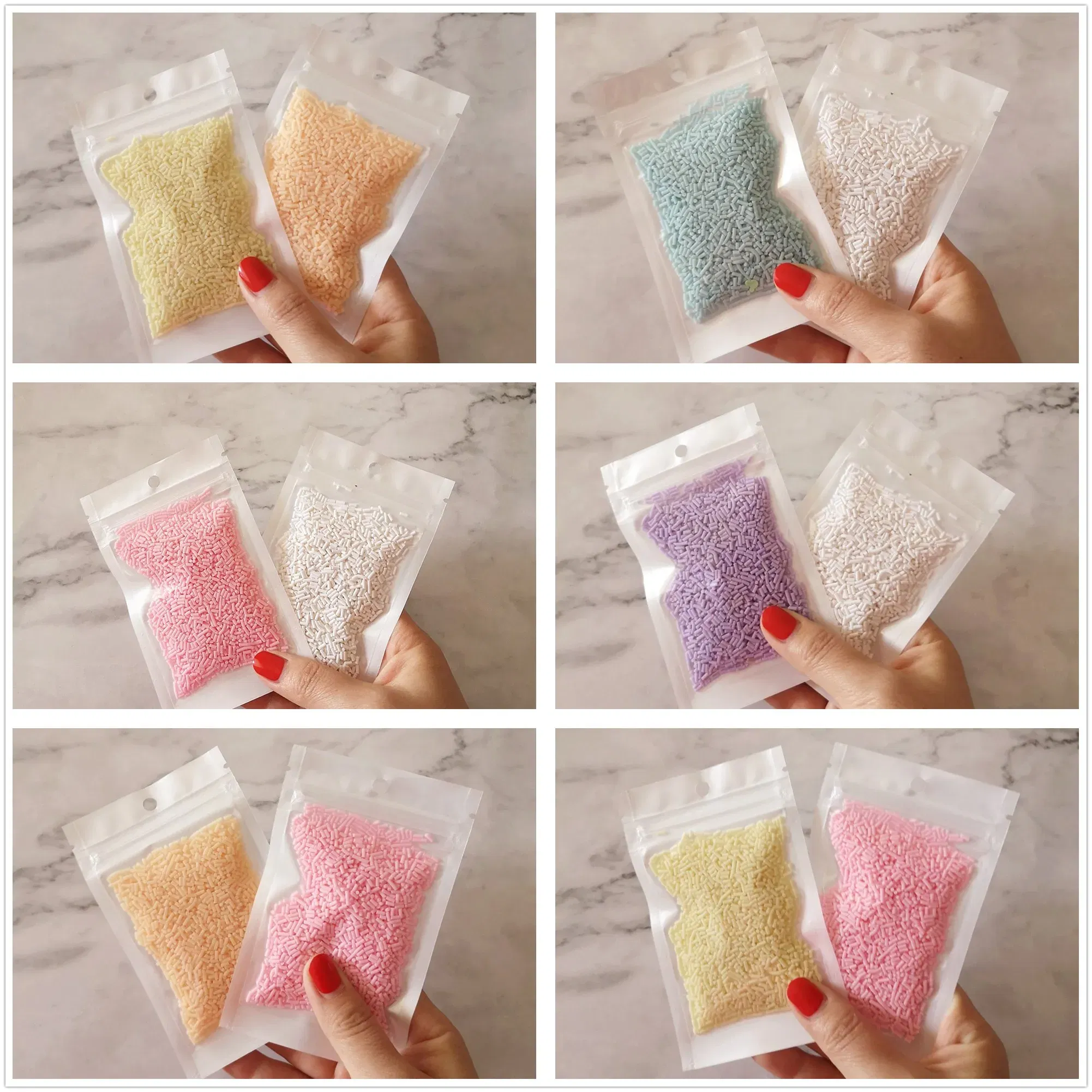 Color: Red - 20g Polymer Clay Fake Candy Sweets Sugar Sprinkle Decorations Cake Dessert Simulation Food Dollhouse Miniature
