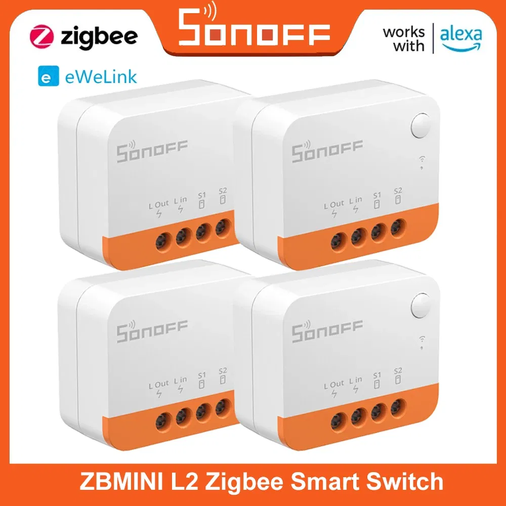 Bundle: Bundle2, Ships From: CHINA - SONOFF ZBMINI L2 Extreme ZigBee Smart Switch No Neutral Wire Required DIY Two-Way Control with Zigbee Hubs Bridge Alexa Google