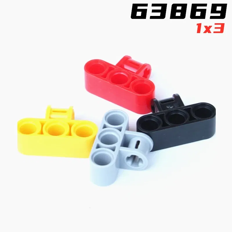 Color: black - Rainbow Pig MOC Particles 63869 42191 High-Tech Axle and Pin Connector Perpendicular Triple Building Blocks Parts Kids DIY Toys