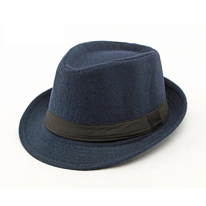 Color: DEEP BLUE - Spring Summer Men's Hats Fedoras Top Jazz Hat Bucket Bowler Hats Chapeau Hats Fedora Hat Women Black Hat Wedding Hat Caps