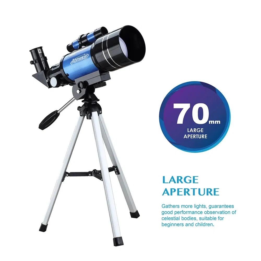 Color: Blue, Ships From: Australia - 70400 Telescope With Adjustable Tripod Phone Adapter Erect-Image Moon Watching Terrestrial Space Monocular For Beginner Kids