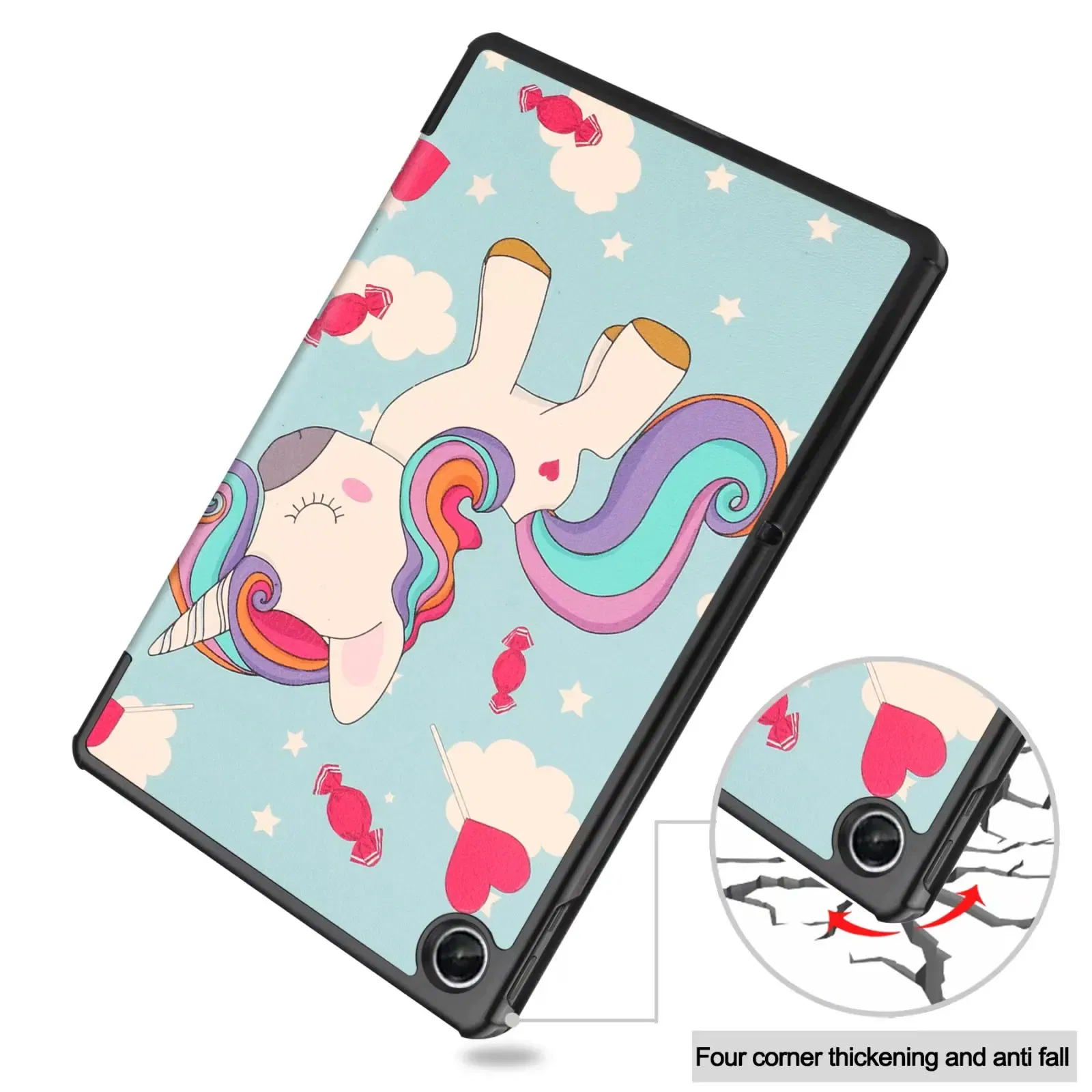 Color: WHITE, Size: Thirteen, Ships From: CHINA - For Lenovo Tab M10 HD 2nd Gen Case TB-X306F X306X Tri-Fold Stand Wake/Sleep Magnetic Protective Shell PU Leather Tablet Cover
