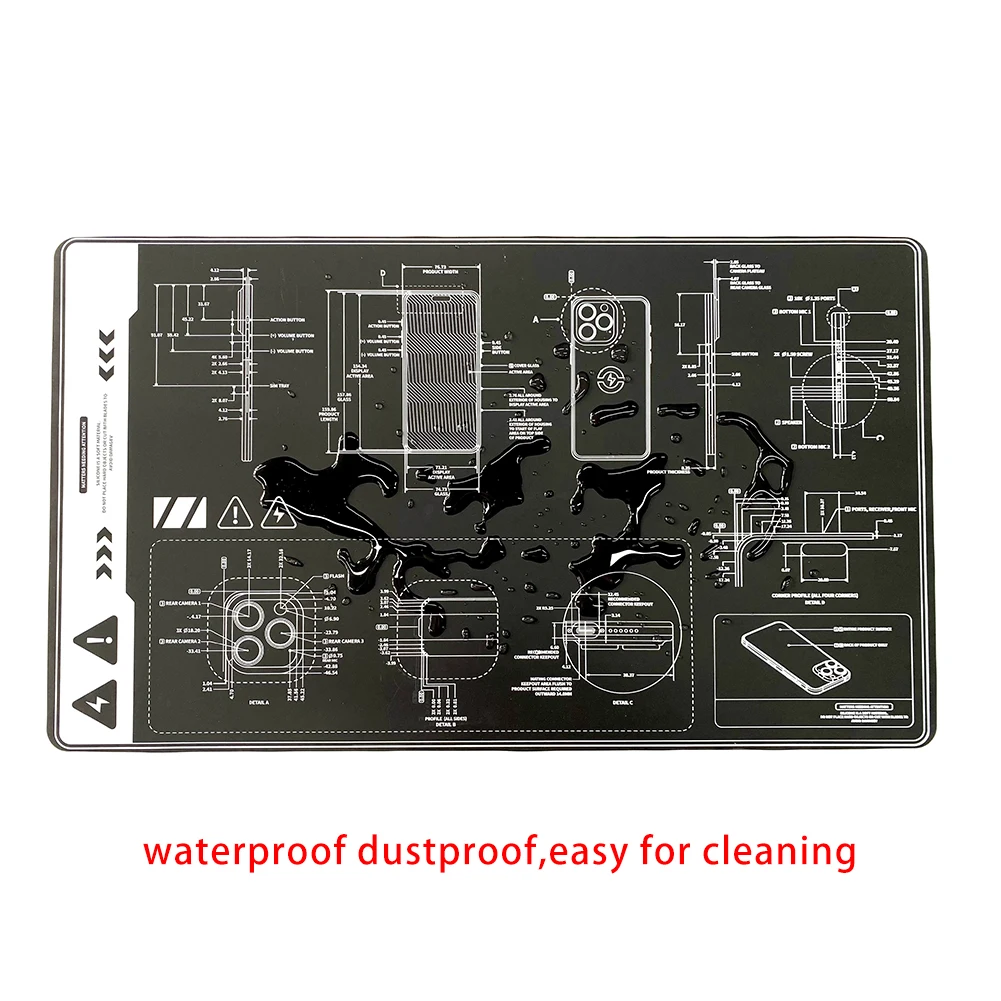 Anti Static Waterproof Soft Pad Flexible Dustproof High Temperature Resistant insulation Silicone Mat for Mobile Phone Repair