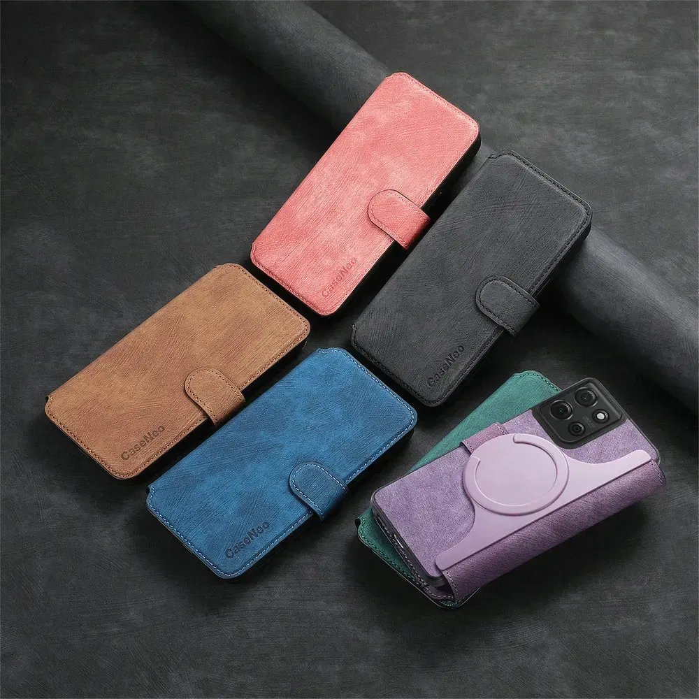 Color: black, Material: POLYESTER - For Motorola Edge 50 Neo 60 Fusion 5G Luxury Case Leather Wallet Card Capa Moto Edge 60 Pro Case Edge50 S50 60s Pro Magnet Cover