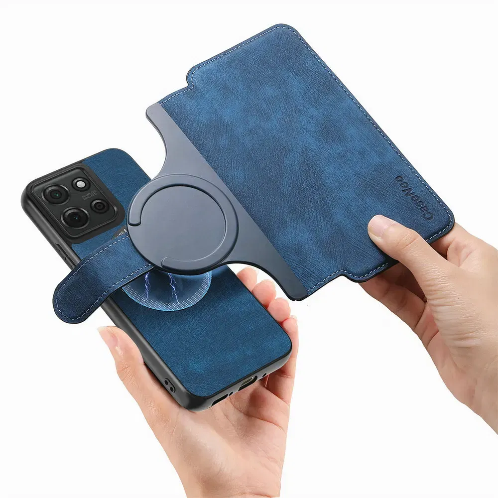 Color: black, Material: POLYESTER - For Motorola Edge 50 Neo 60 Fusion 5G Luxury Case Leather Wallet Card Capa Moto Edge 60 Pro Case Edge50 S50 60s Pro Magnet Cover