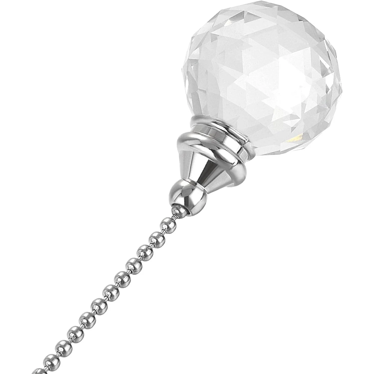 Color: Bronze, Ships From: CHINA - Ceiling Fan Pull Chain, 20 Inch Nickel Finish Chain Ornament Extension, 30mm Red Crystal Ball Pendant 2Pcs