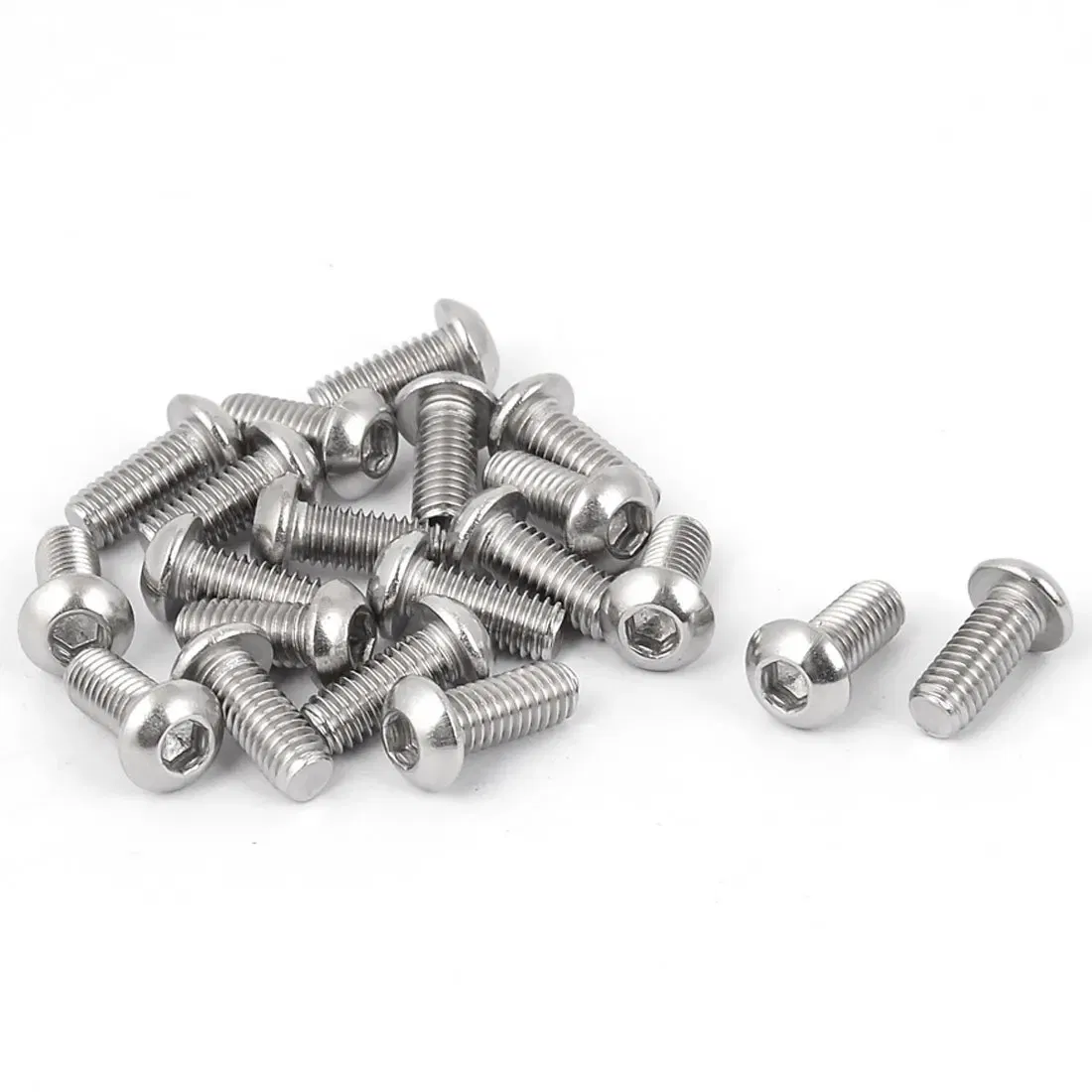 Size: M3.5, Length: 3mm - 5-50pcs M2 M3 M4 M5 M6 M8 M10 Hex Socket Button Head Cap Screws Stainless Steel ISO7380
