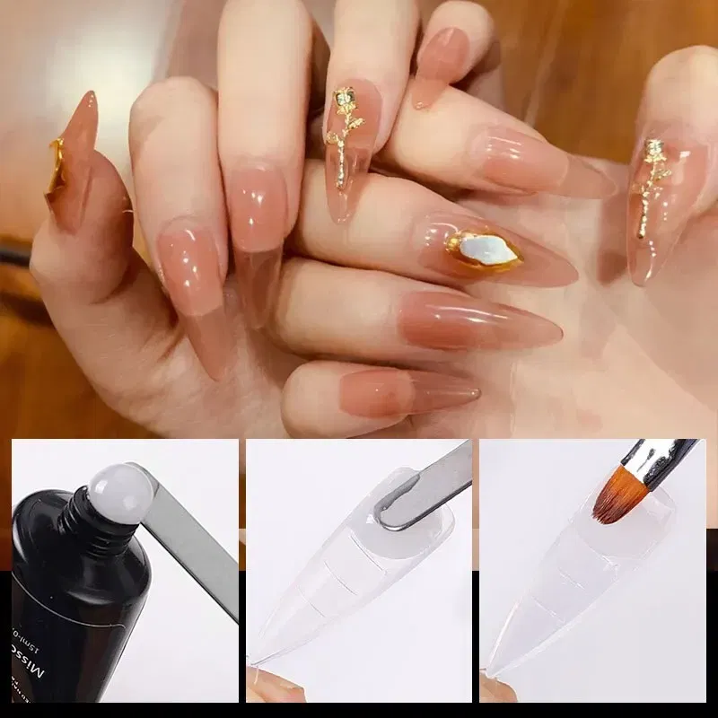 Color: MULTI - 120pcs Nail Forms Full Cover False Nails Quick Building Mold Fake Nail Shaping Extend Top Molds For Gel Salon Manicure Art