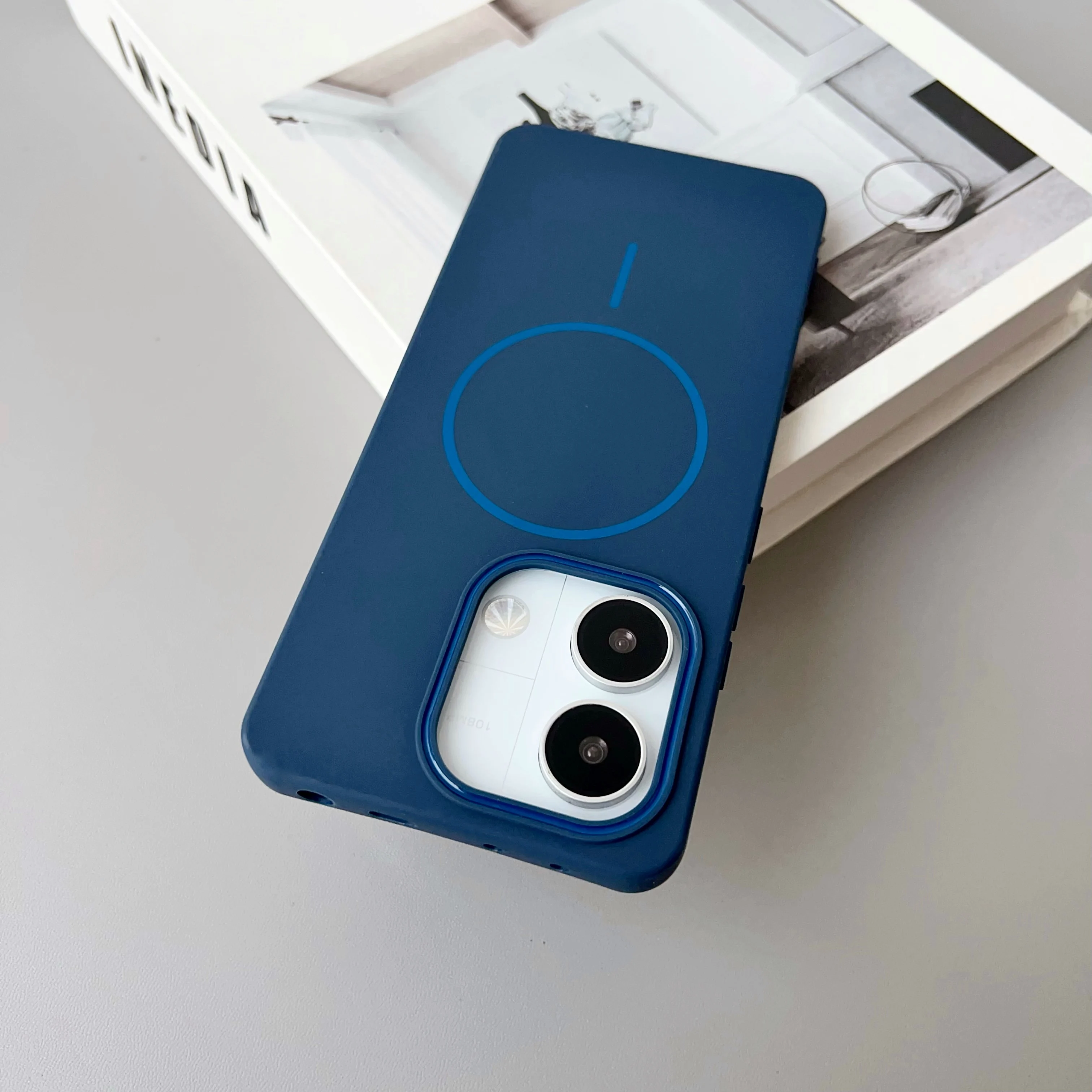Color: Blue, Compatibility by Model: Redmi Note 14S - NEW For Redmi Note 14 13 Pro A4 A5 4G 5G skin sensitive original thin circle magnetic solid color phone protective case