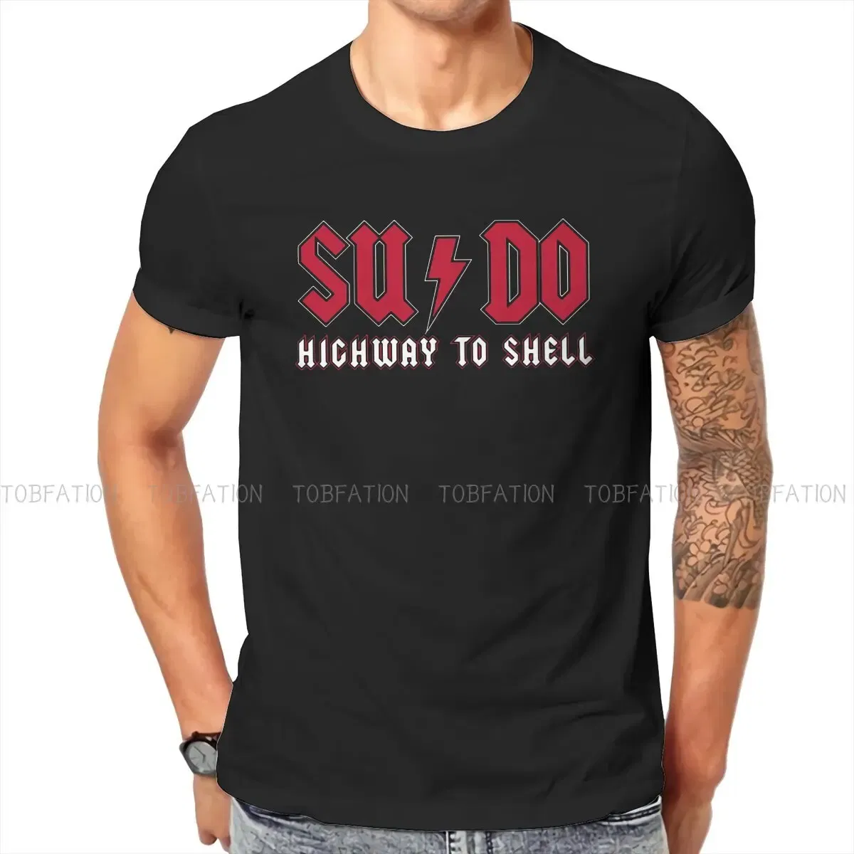 Color: WHITE, Size: M - Highway to Shell Hip Hop TShirt Linux Operating System Tux Penguin Style Tops Leisure T Shirt Men Tee SpecialPolyester