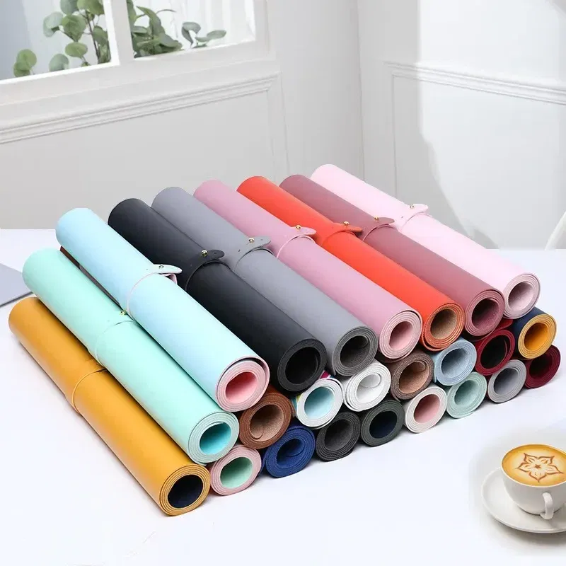 Color: Chocolate - Large Mouse Pad Extra Big Non-Slip Desk Pad Waterproof PU Leather Desk Table Protector Gaming Mouse Mat for Game Office Work