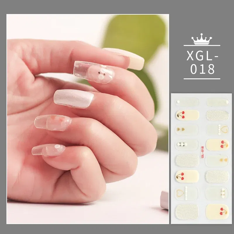 Color: Silver - Shiny New Year Nail Sticker Self Adhesive Decor Sticker Nail Wraps Glitter Nail Polish Sticker Waterproof Christmas Nail Sticker