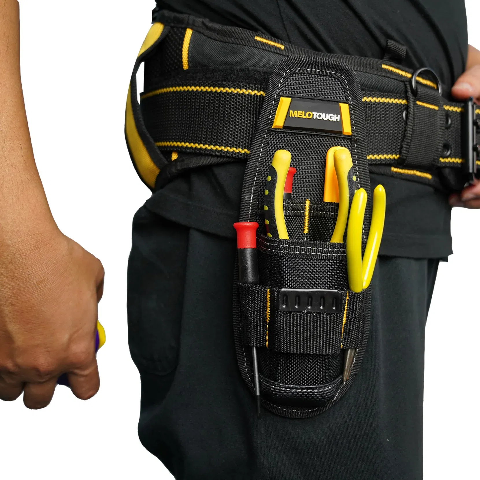 Color: Red - Small Tool Holder, Min Work Organizer Tool Pouch and Knife Holder with Snap Clip