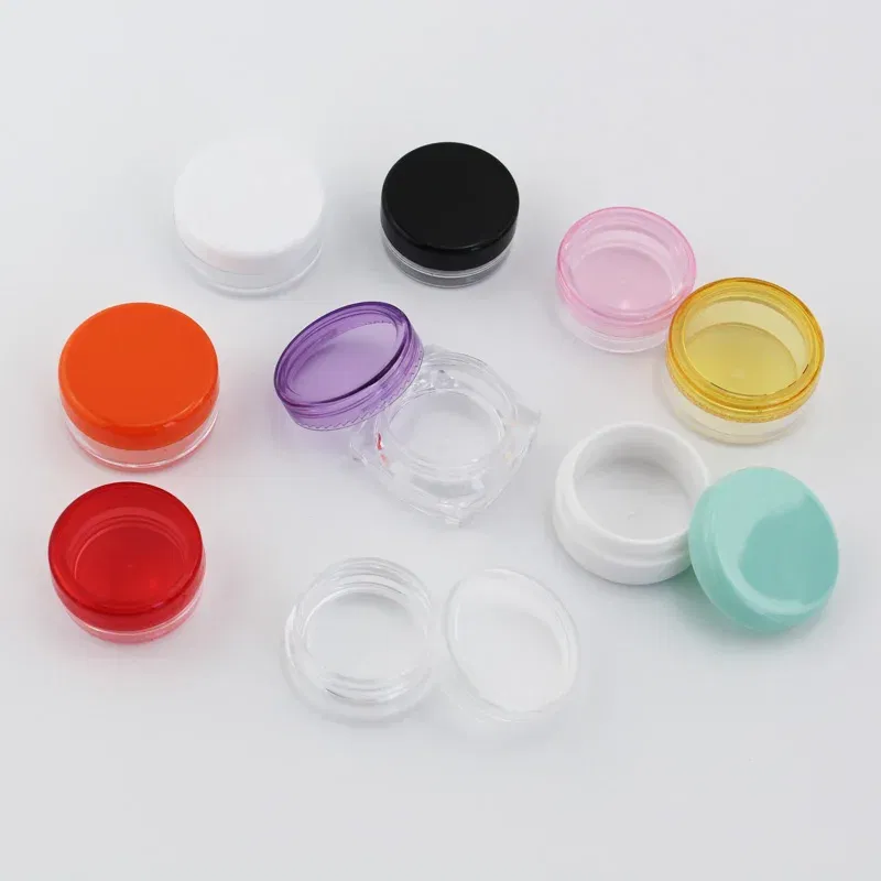 Color: DARK GRAY - 15pcs 2g 3g Empty Jars Refillable Mini Plastic Bottle Cosmetic Jar Container Small Round Bottle Little Cream Jar Solid Perfume