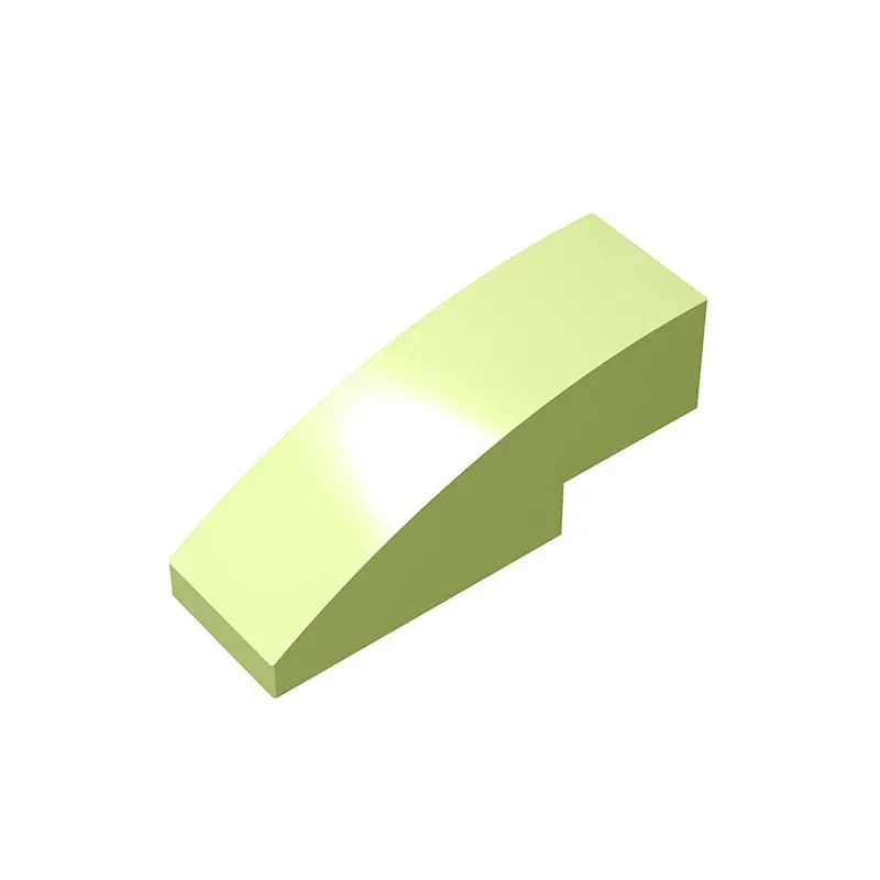 Color: Dark Green - Gobricks 10PCS Assembles 50950 3x1 curved oblique brick Building Blocks Bricks Bulk Model City Classic Toy Boys Girls Kids Gift