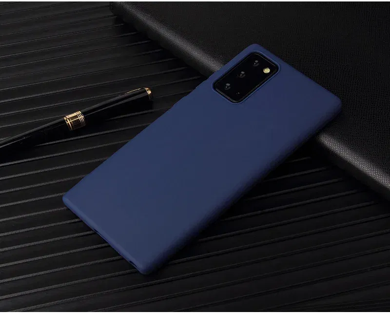 Color: Dark Blue, Material: Other - Matte Case For Samsung Galaxy A51 A71 S20 Ultra S10 Plus A01 A31 A81 A91 A10 A20 A30 A40 A50 A70 Solid Color Silicone Cover