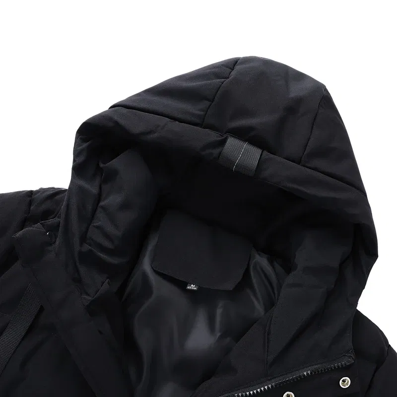 Color: army green, Size: XL - 7xl Plus Size Padded Parkas Men Thick Warm Coats Solid Warm Cotton Long Coats Windbreaker Winter Outerwear 6xl Thermal Jacket