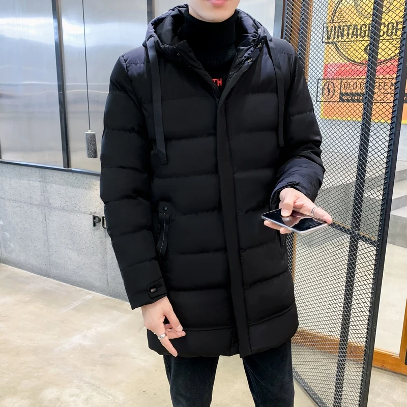Color: army green, Size: XL - 7xl Plus Size Padded Parkas Men Thick Warm Coats Solid Warm Cotton Long Coats Windbreaker Winter Outerwear 6xl Thermal Jacket
