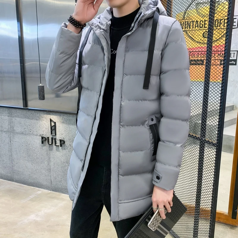 Color: army green, Size: XL - 7xl Plus Size Padded Parkas Men Thick Warm Coats Solid Warm Cotton Long Coats Windbreaker Winter Outerwear 6xl Thermal Jacket