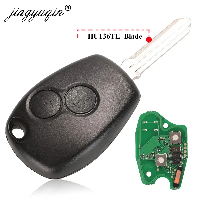 Color: Red, Number of Buttons: 2 Buttons - jingyuqin 2BTN Remote Key For Renault Duster Modus Clio 3 Twingo DACIA Logan Sandero Kangoo 433MHz PCF7946 PCF7947 pcf7952E Chip