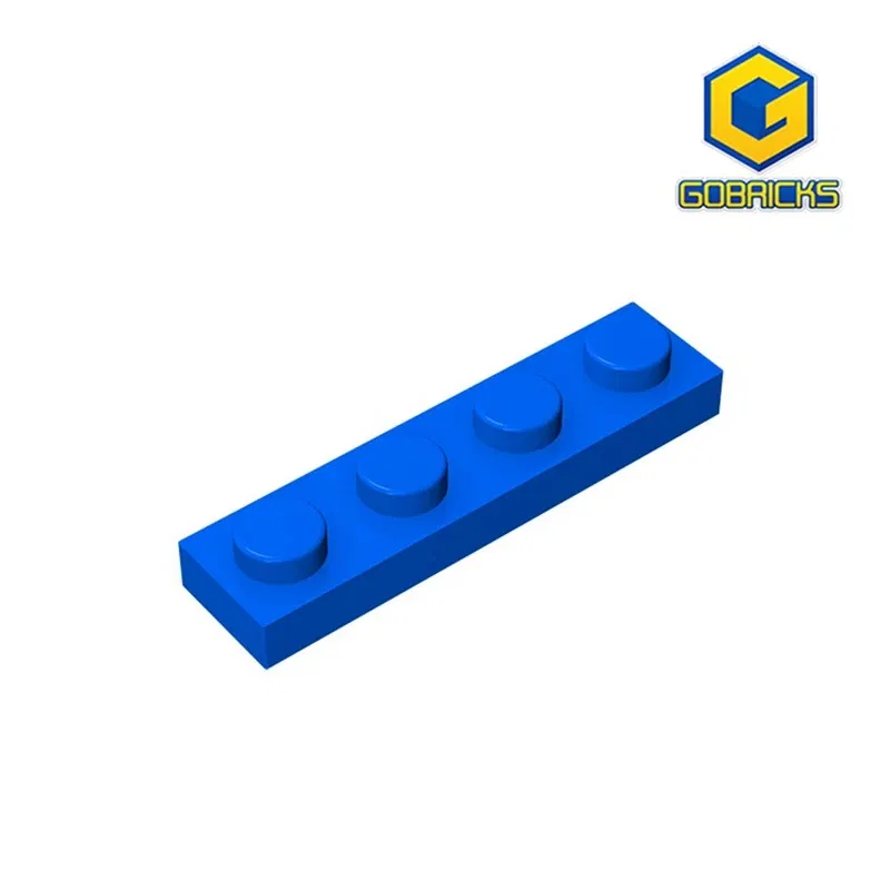 Color: Light Grey - Gobricks 10PCS MOC Bricks Parts Plate 3710 1x4 Compatible Assembles Particles For Building Blocks DIY Bricks Educational Toys
